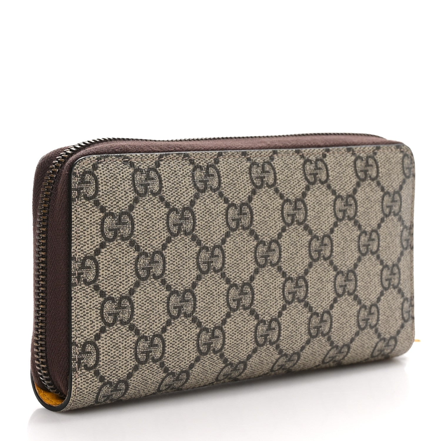 Gucci GG Supreme Monogram Neo Vintage Zip Around Wallet Beige Crop New Acero 3 of 11