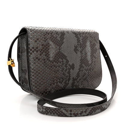Celine Python Medium Classic Box Flap Bag Storm 3 of 12