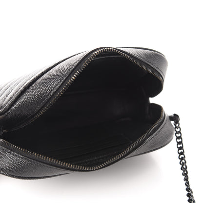 Saint Laurent Grain De Poudre Matelasse Monogram Mini Lou Camera Bag Black 5 of 10
