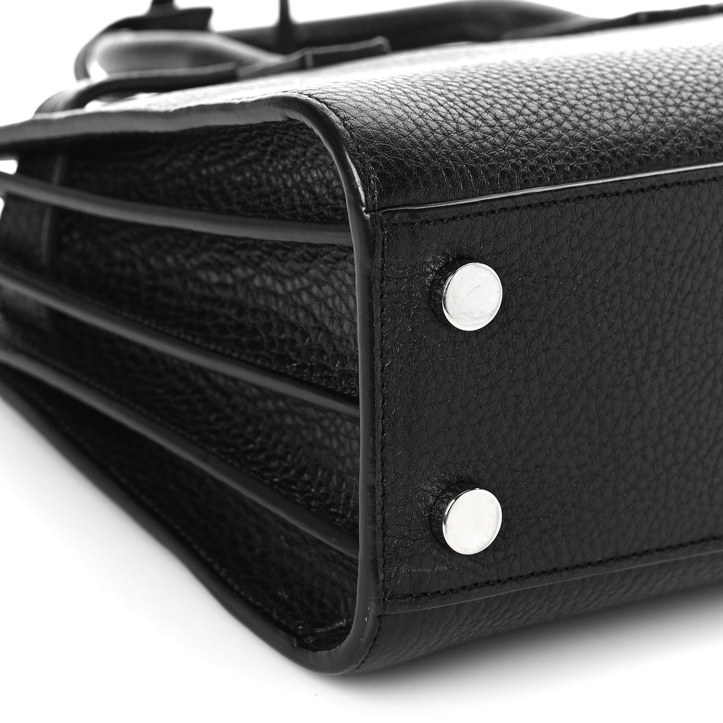 Grained Calfskin Nano Sac De Jour Black