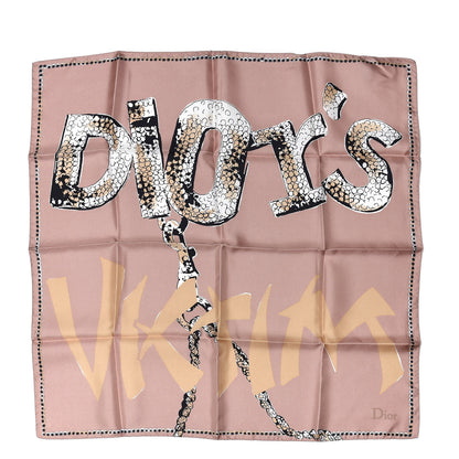 Christian Dior Silk Dior's Victim Print Square Scarf Pink 1 of 5