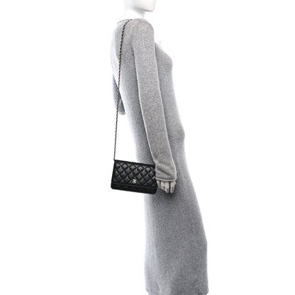 Chanel Caviar Quilted Wallet On Chain WOC Black 2 of 10
