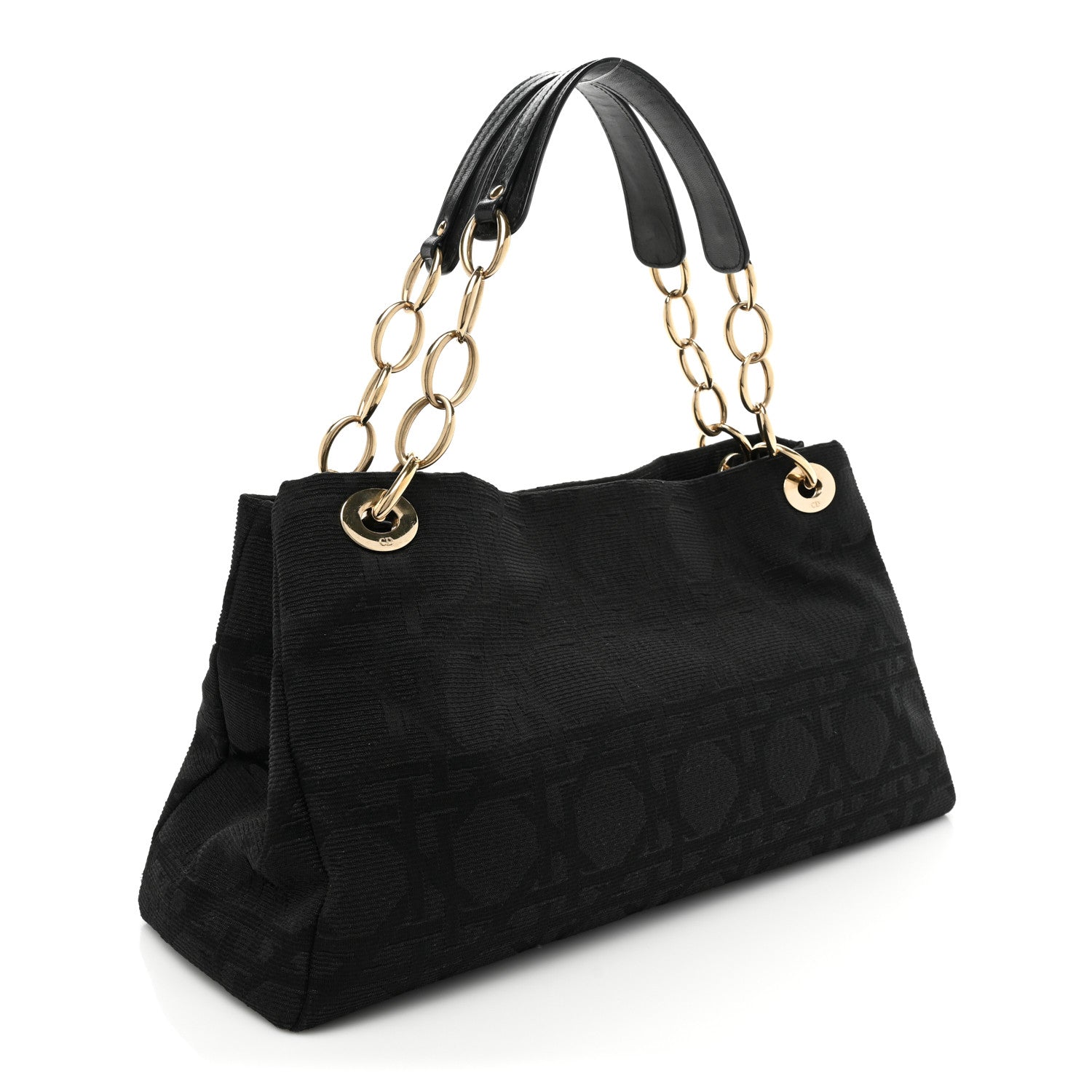 Christian Dior Canvas Cannage East West Tote Black 3 of 16