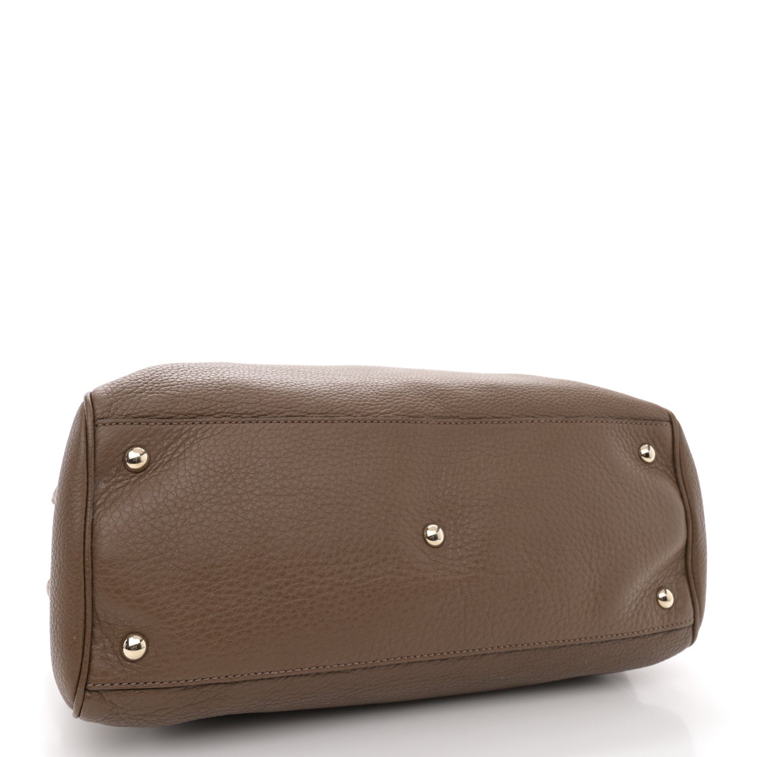 Gucci Pebbled Calfskin Medium Bamboo Shopper Tote Acero 4 of 17