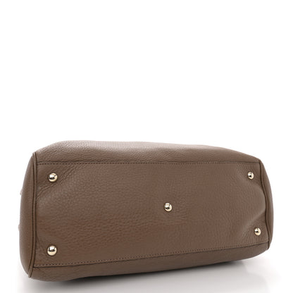 Gucci Pebbled Calfskin Medium Bamboo Shopper Tote Acero 4 of 17