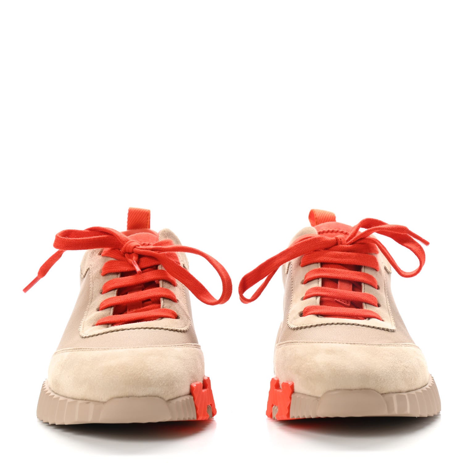 Hermes Goatskin Suede Bouncing Sneakers 38 Beige Sarrasin Sanguine 2 of 10