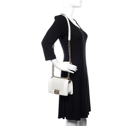 Chanel Calfskin Pearl Small Boy Flap White 2 of 10