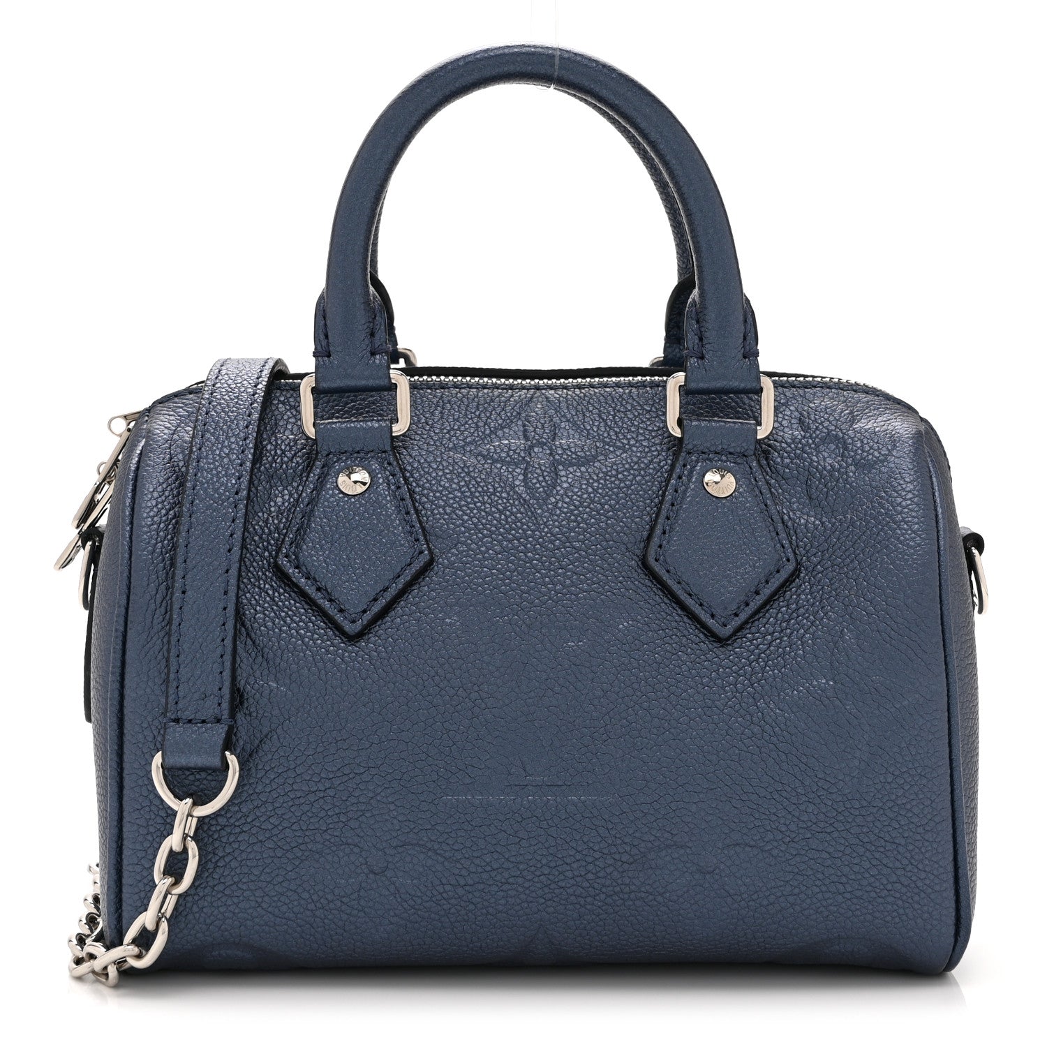 Louis Vuitton Metallic Empreinte Monogram Giant Speedy Bandouliere 20 Navy Nacre 1 of 9