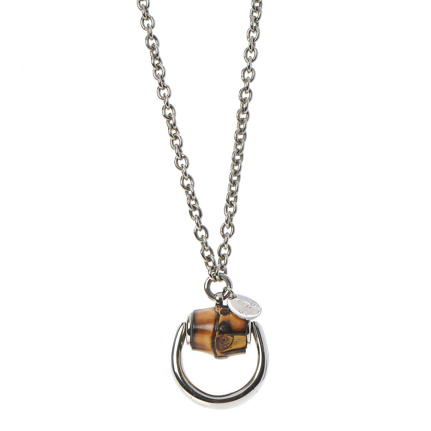 Gucci Bamboo Horsebit Necklace Large Silver 1 of 7