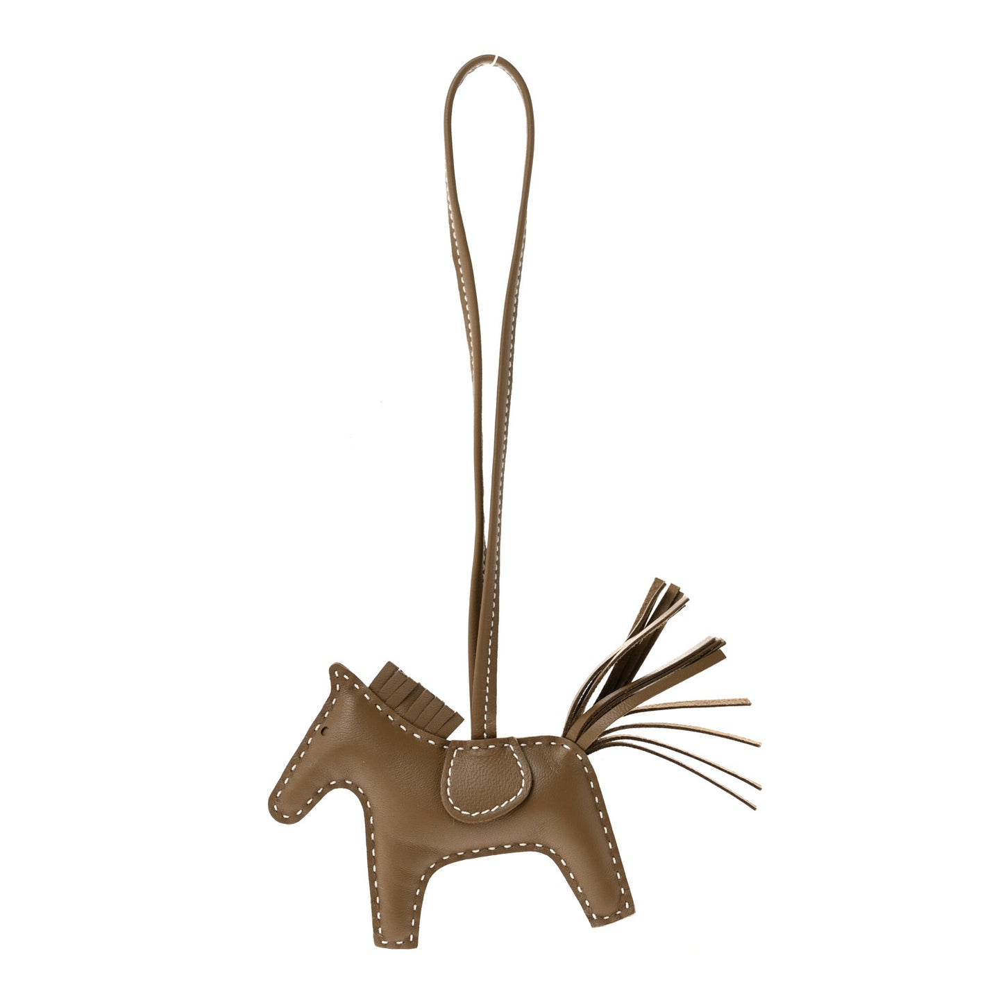 Milo Lambskin Grigri Rodeo Horse Bag Charm PM Etoupe