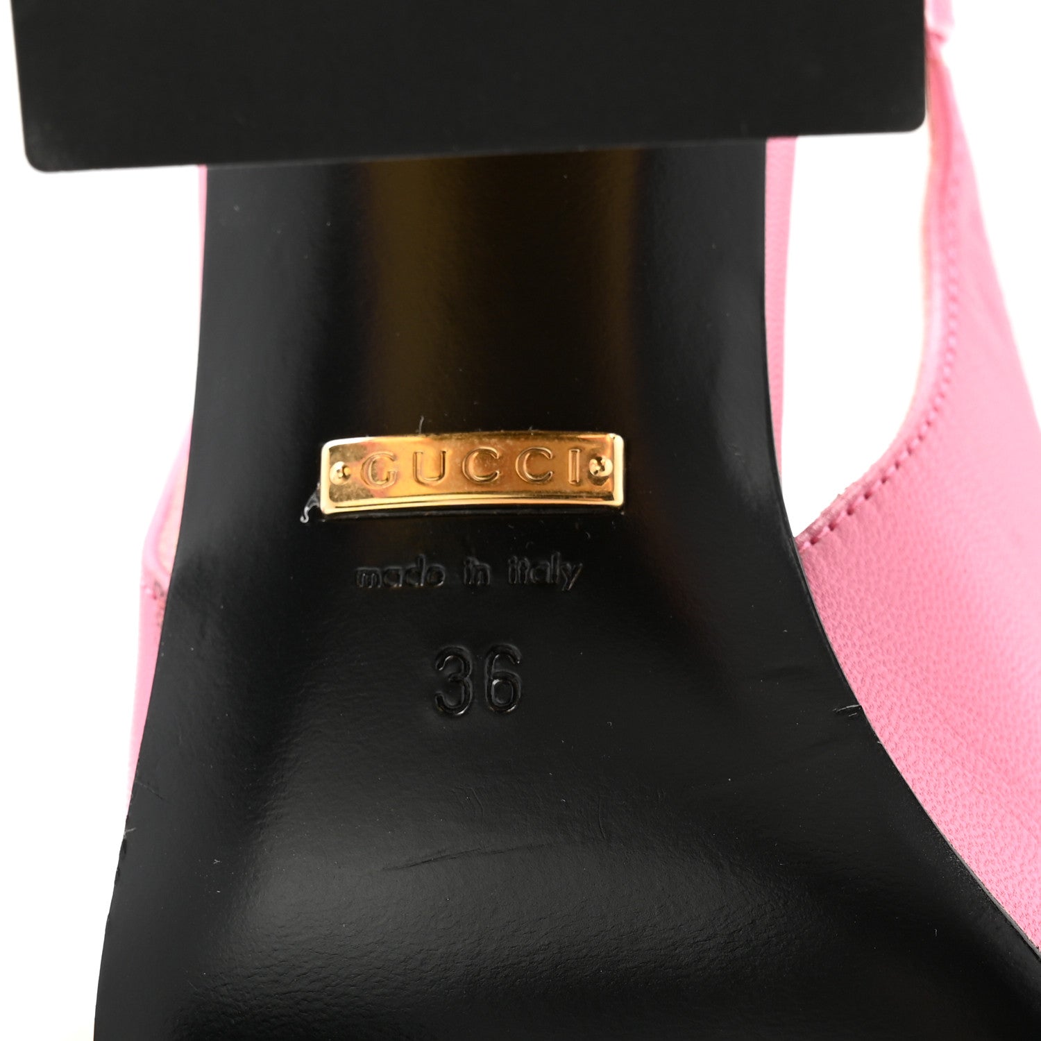 Gucci Malaga Kid Horsebit 75mm Slingback Pumps 36 Pink 7 of 10