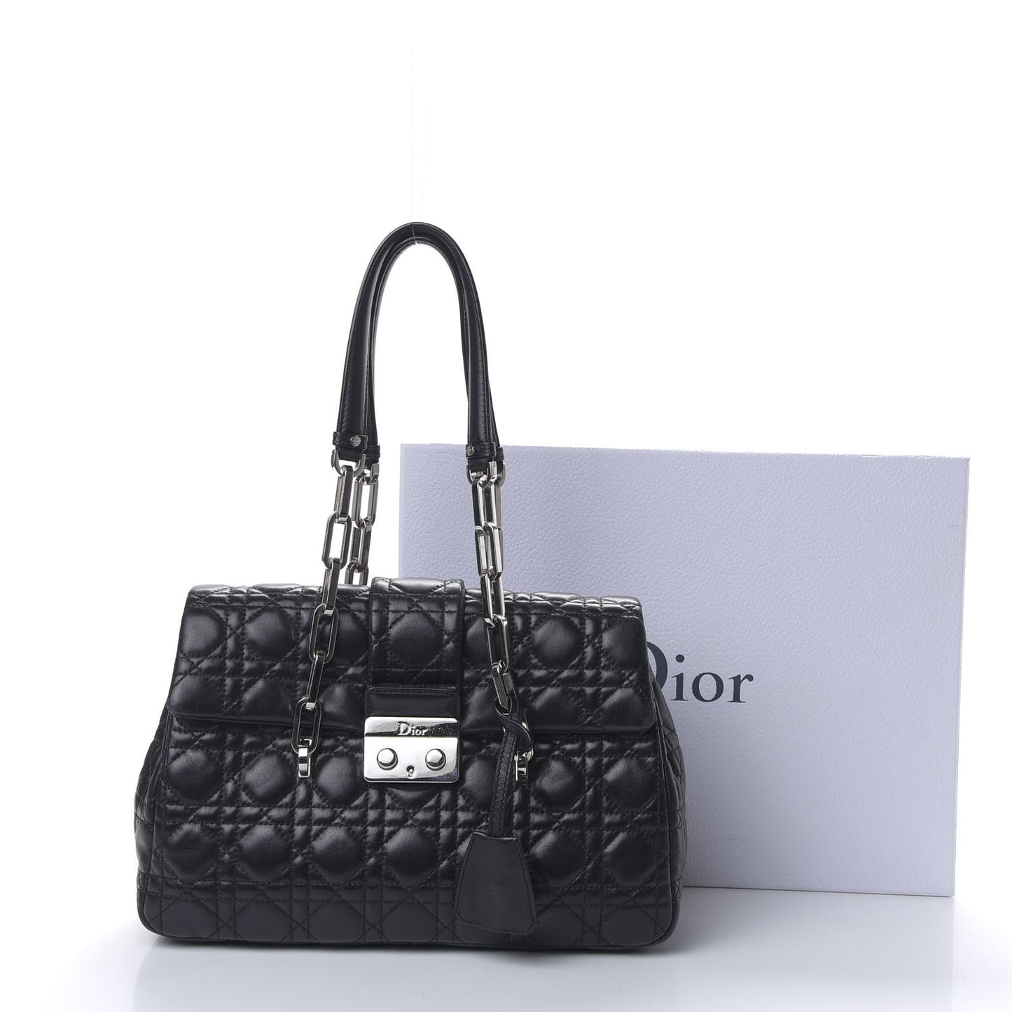 Lambskin Cannage Flap Bag Black