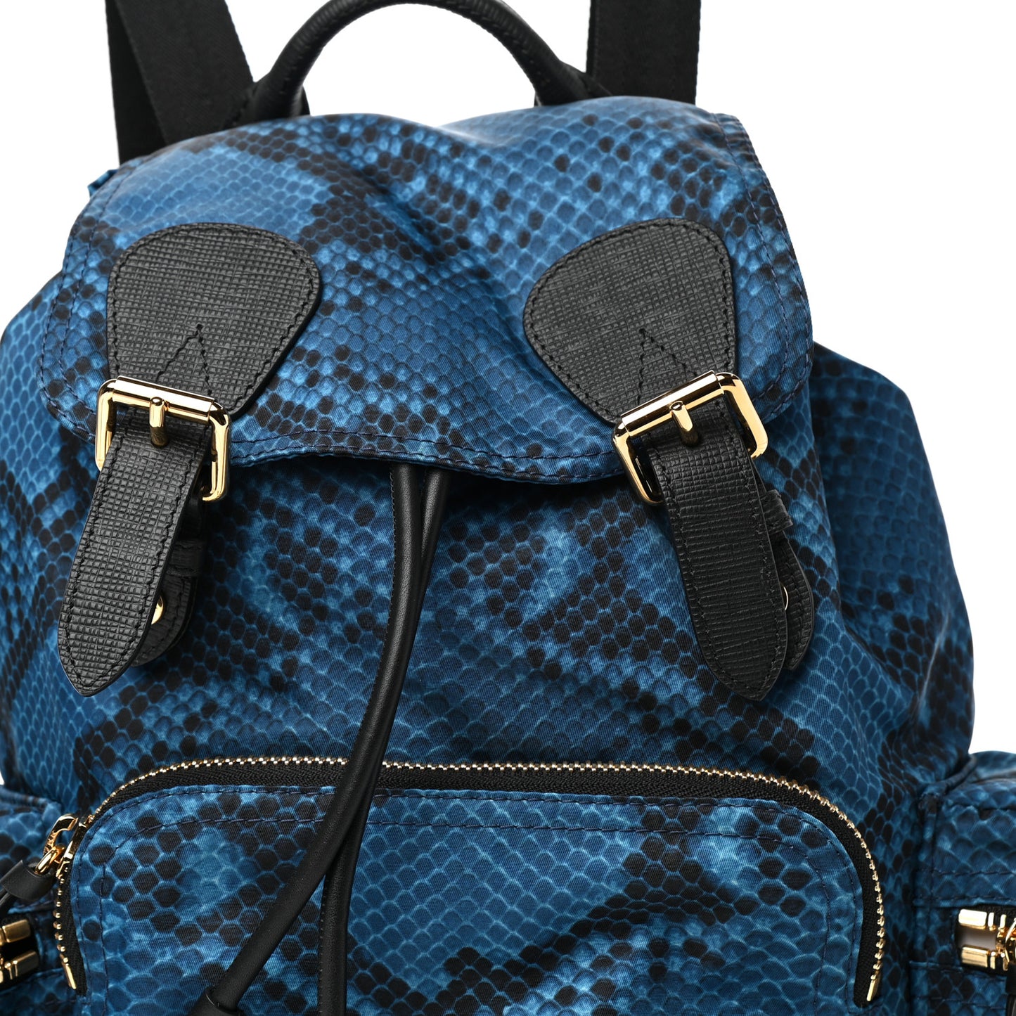 Nylon Python Print Medium Rucksack Backpack Blue