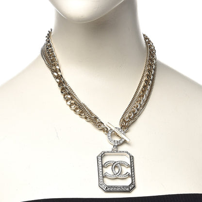 Chanel Crystal Chain CC Multi Strand Necklace Gold 2 of 3