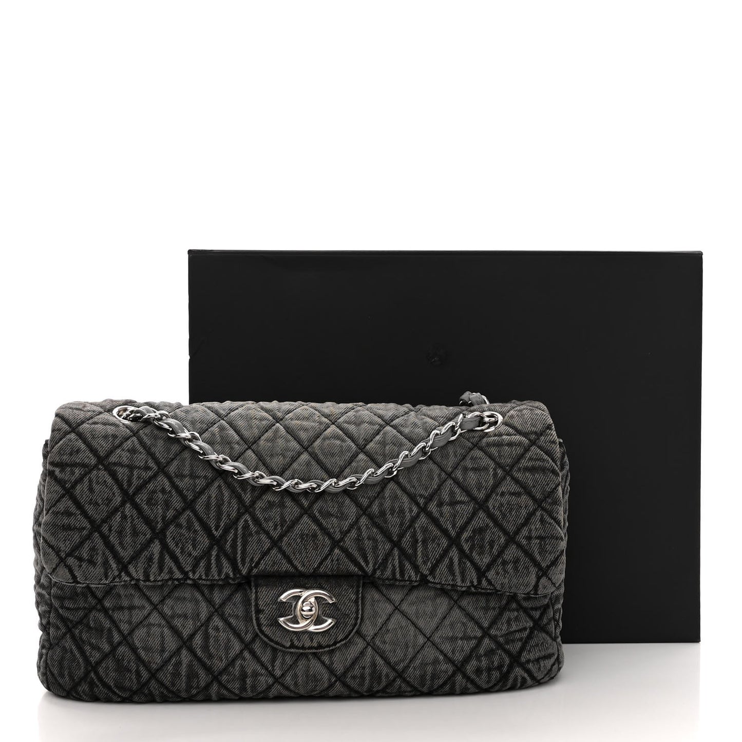 Denim Quilted Denimpression Flap Grey Black