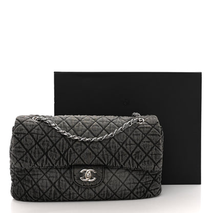 Chanel Denim Quilted Denimpression Flap Grey Black 11 of 11