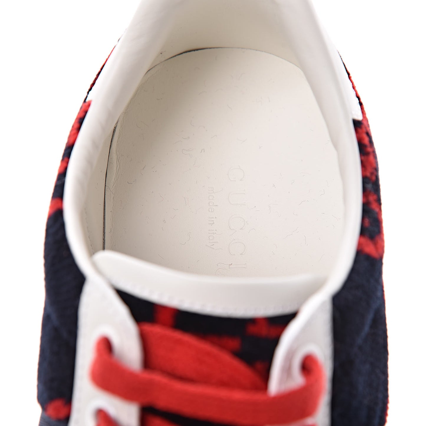 Terry Cloth GG Monogram Web Womens Ace Sneakers 37.5 Blue Red