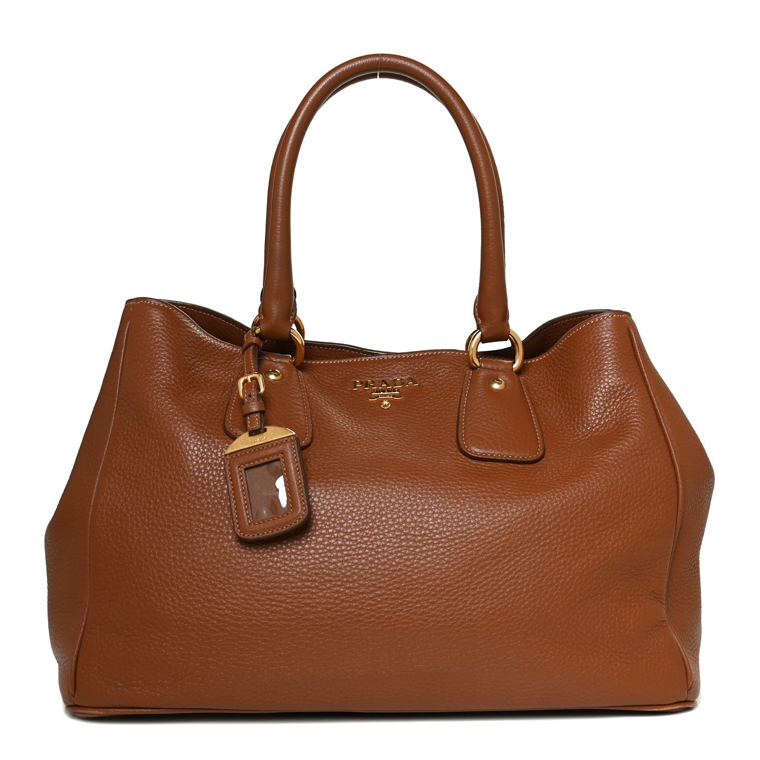 Prada Vitello Daino Tote Brown 1 of 12