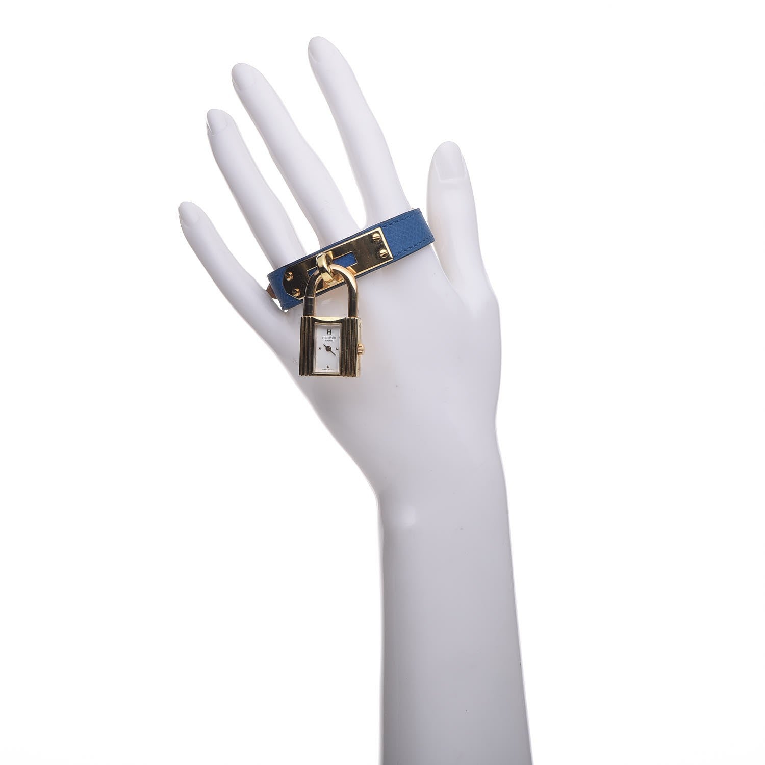 Hermes Stainless Steel Courchevel 20mm Kelly Cadena Quartz Watch Bleu France 2 of 7