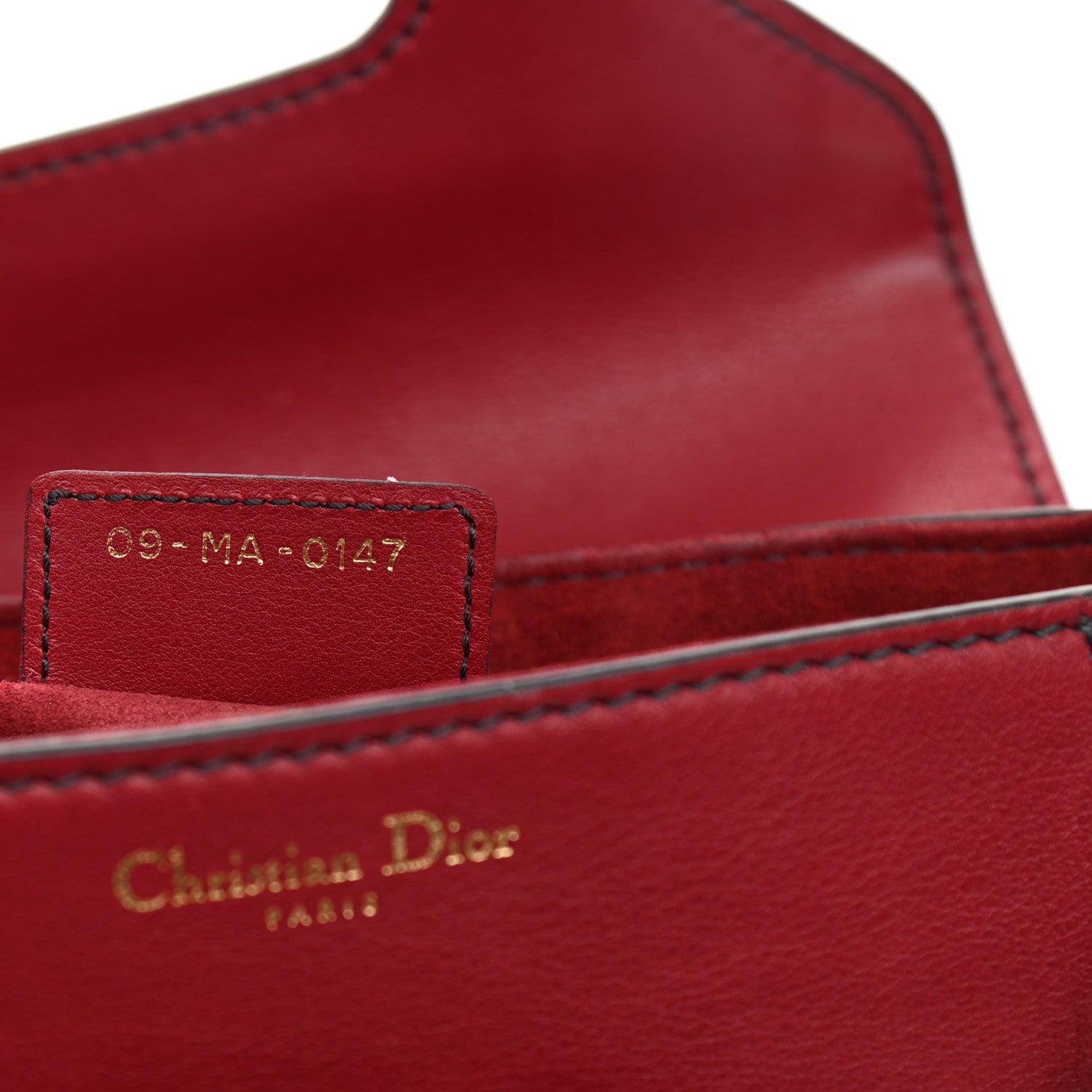 Christian Dior Calfskin D Fence Saddle Bag Black Red 9 of 13
