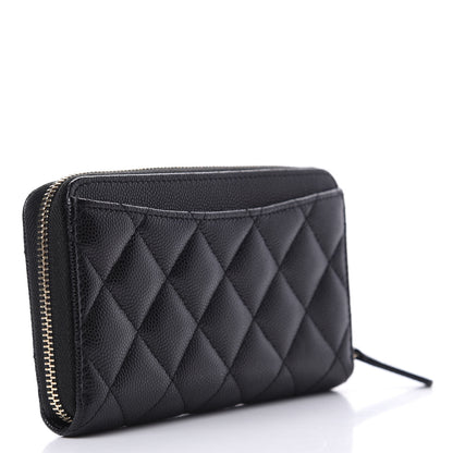 Chanel Caviar Quilted Small Zip Around Wallet Black 3 of 11