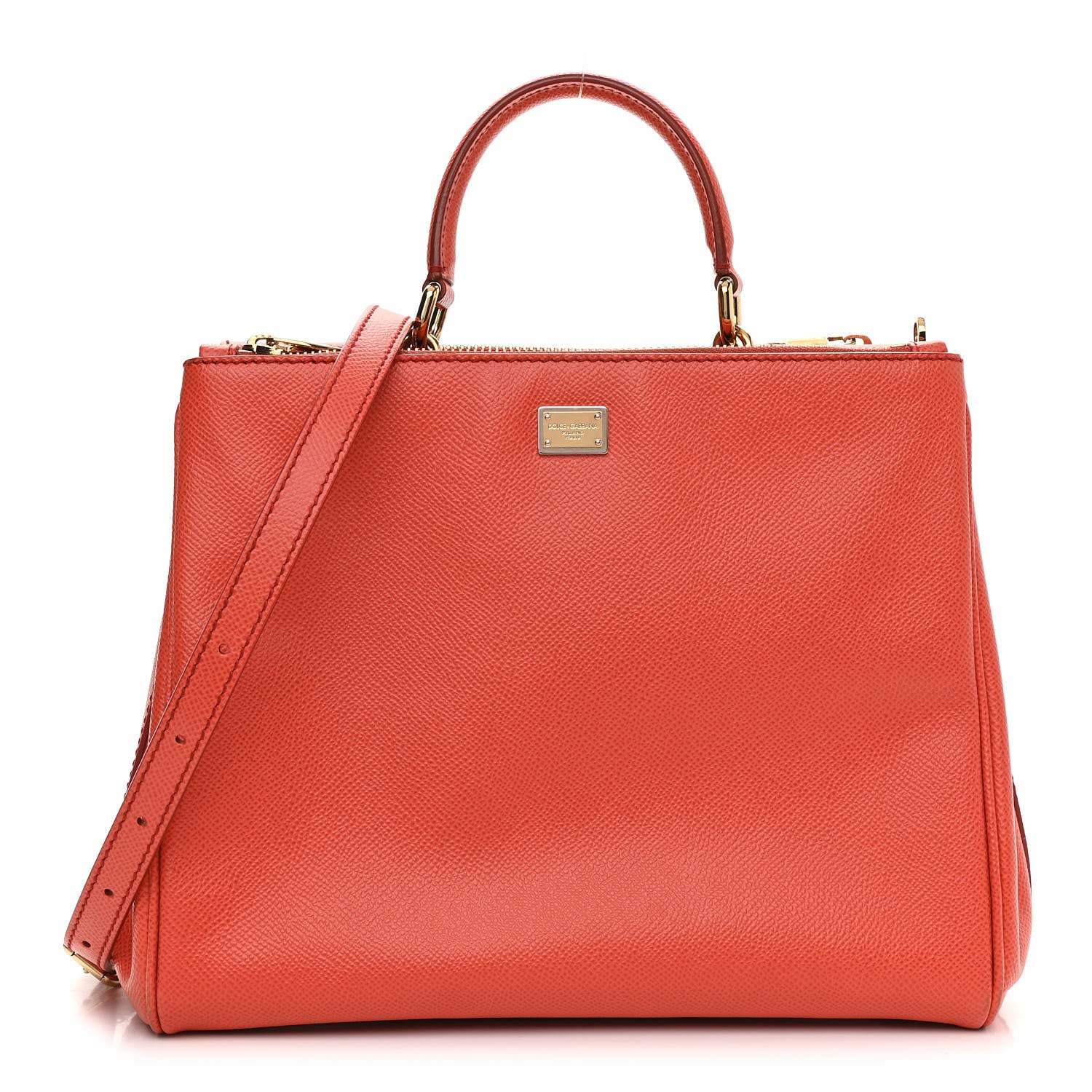 Dolce & Gabbana Dauphine Medium Miss Sicily Shopper Tote Orange 1 of 11