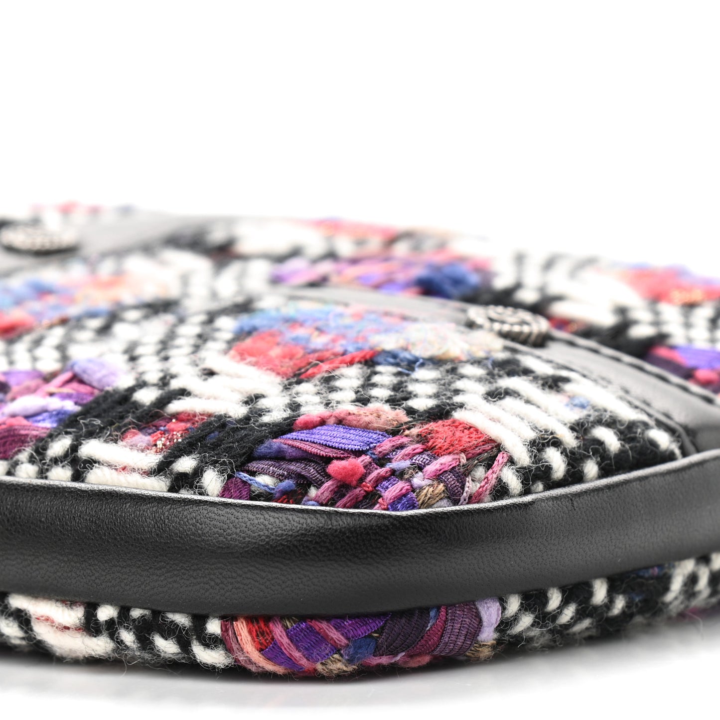 Tweed Lambskin Girl Shoulder Bag Multicolor Black
