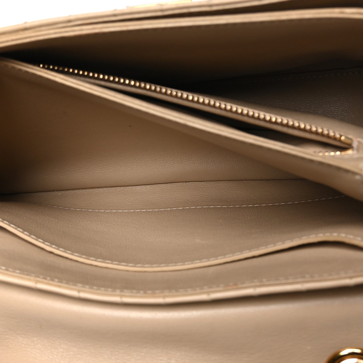 Calfskin Quilted Medium C Bag Light Beige
