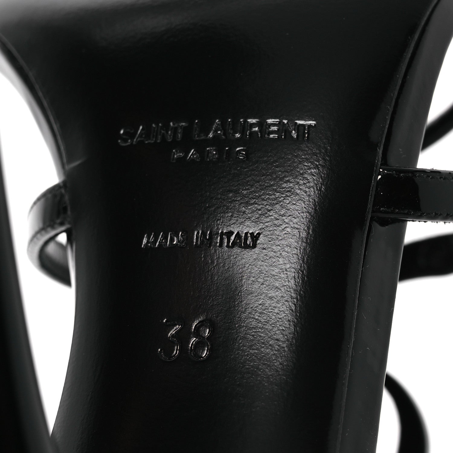 Saint Laurent Patent Cassandra 100 Sandals 38 Black 8 of 10