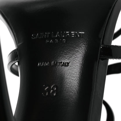 Saint Laurent Patent Cassandra 100 Sandals 38 Black 8 of 10