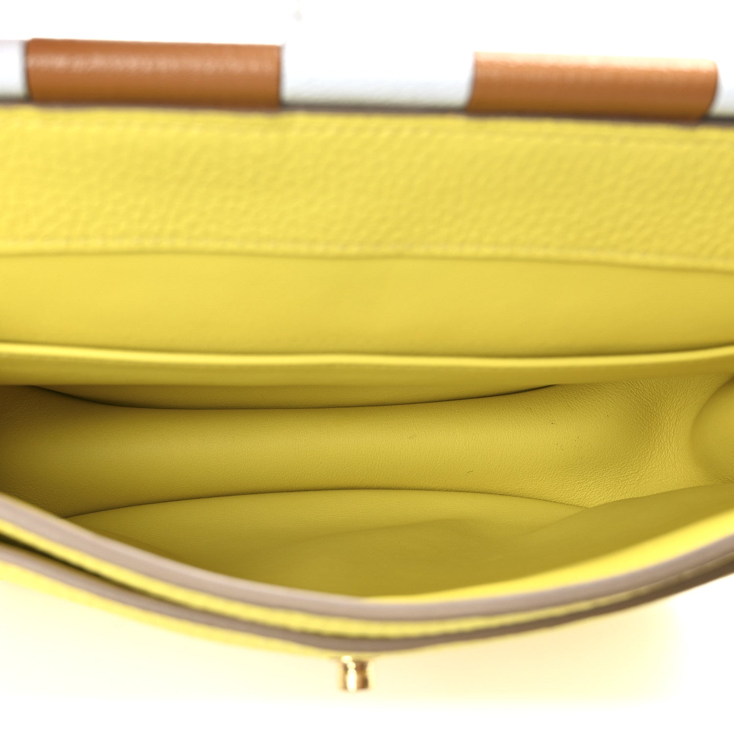 Hermes Taurillon Clemence Chevre Mysore Saut 25  Lime 5 of 9
