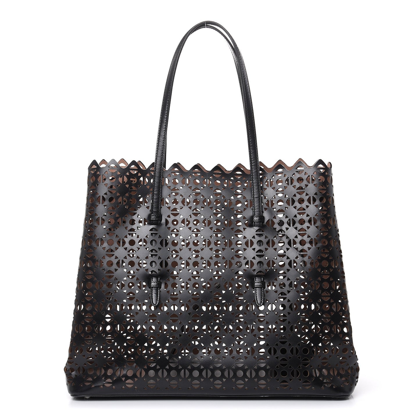 Calfskin Laser Cute Mina 32 Bag Black