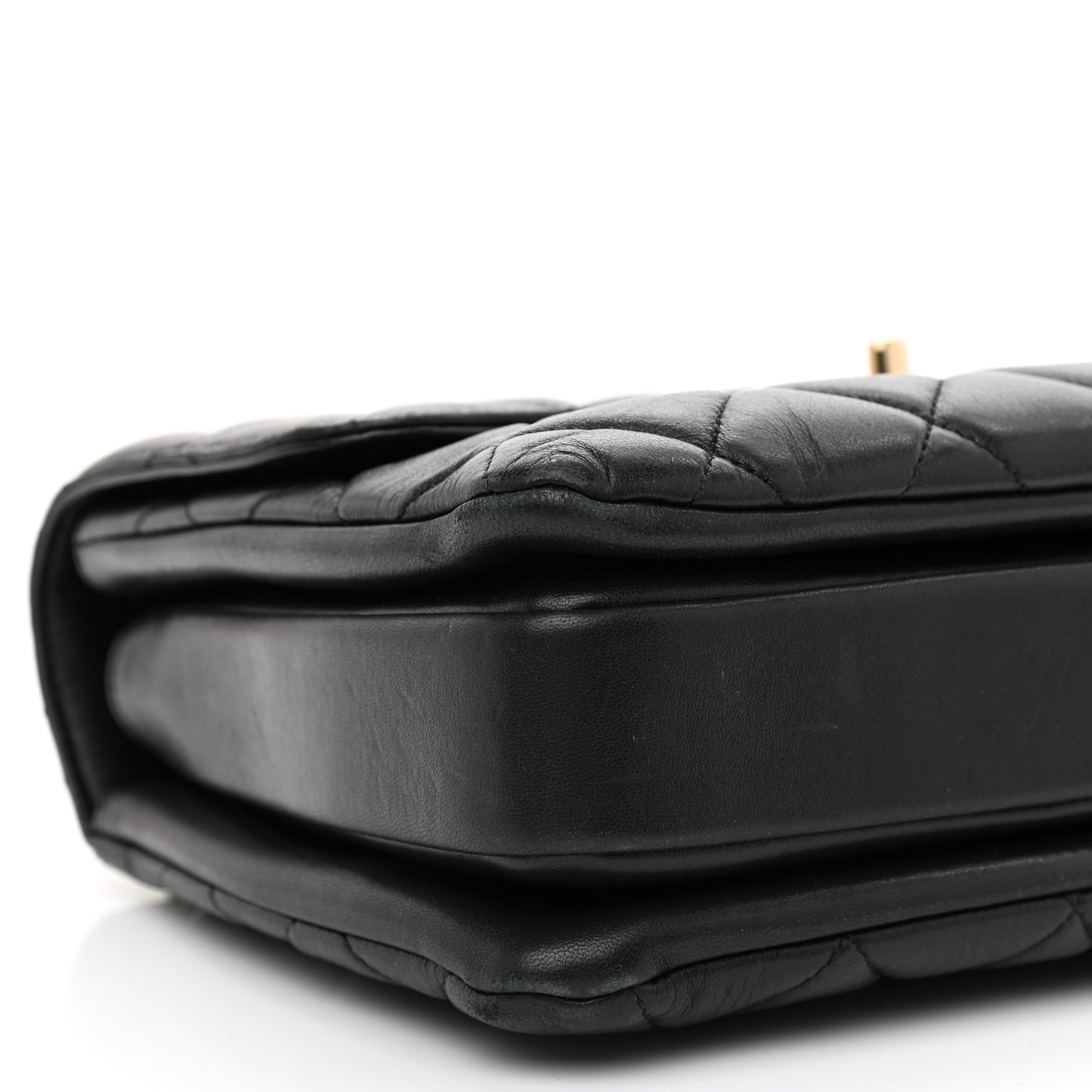 Lambskin Quilted Medium Trendy CC Flap Dual Handle Bag Black