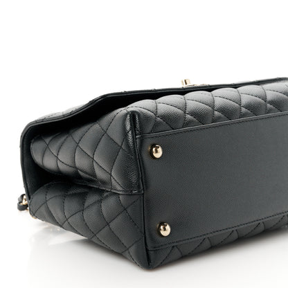 Chanel Caviar Lizard Quilted Small Coco Handle Flap Black 10 of 11