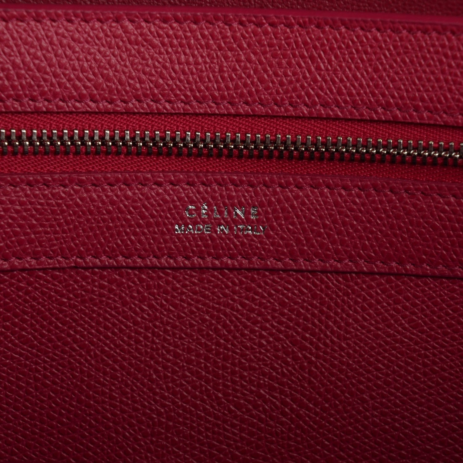 Celine Grained Calfskin Small Horizontal Cabas Phantom Fuchsia 6 of 7