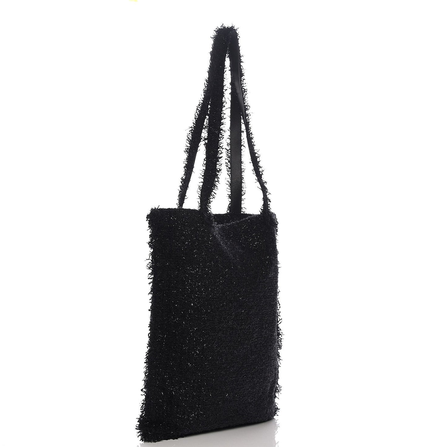 Tweed Resin Strass Shopping In Fabrics Tote Black