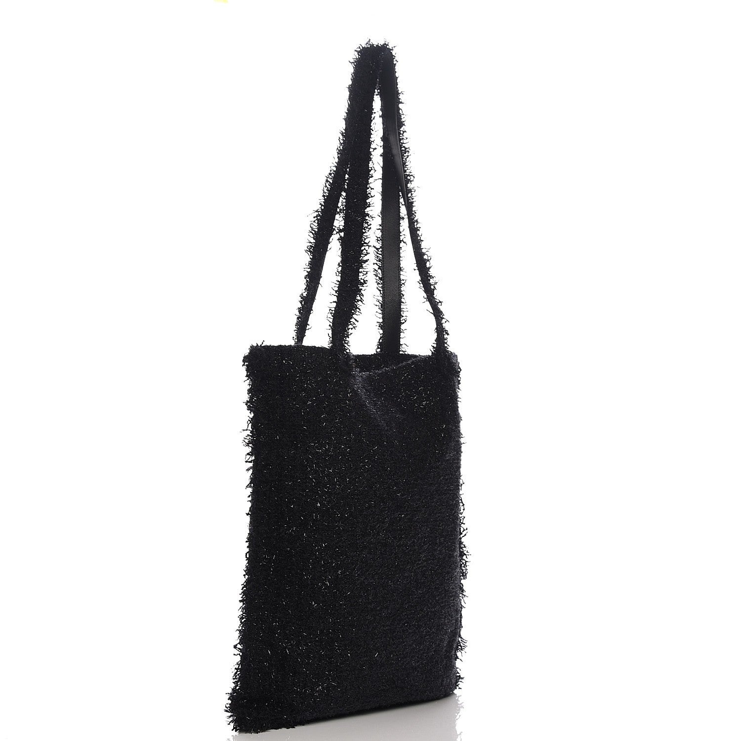 Chanel Tweed Resin Strass Shopping In Fabrics Tote Black 3 of 9