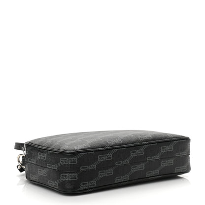Balenciaga Coated Canvas BB Monogram Medium Signature Camera Bag Black Grey 3 of 10