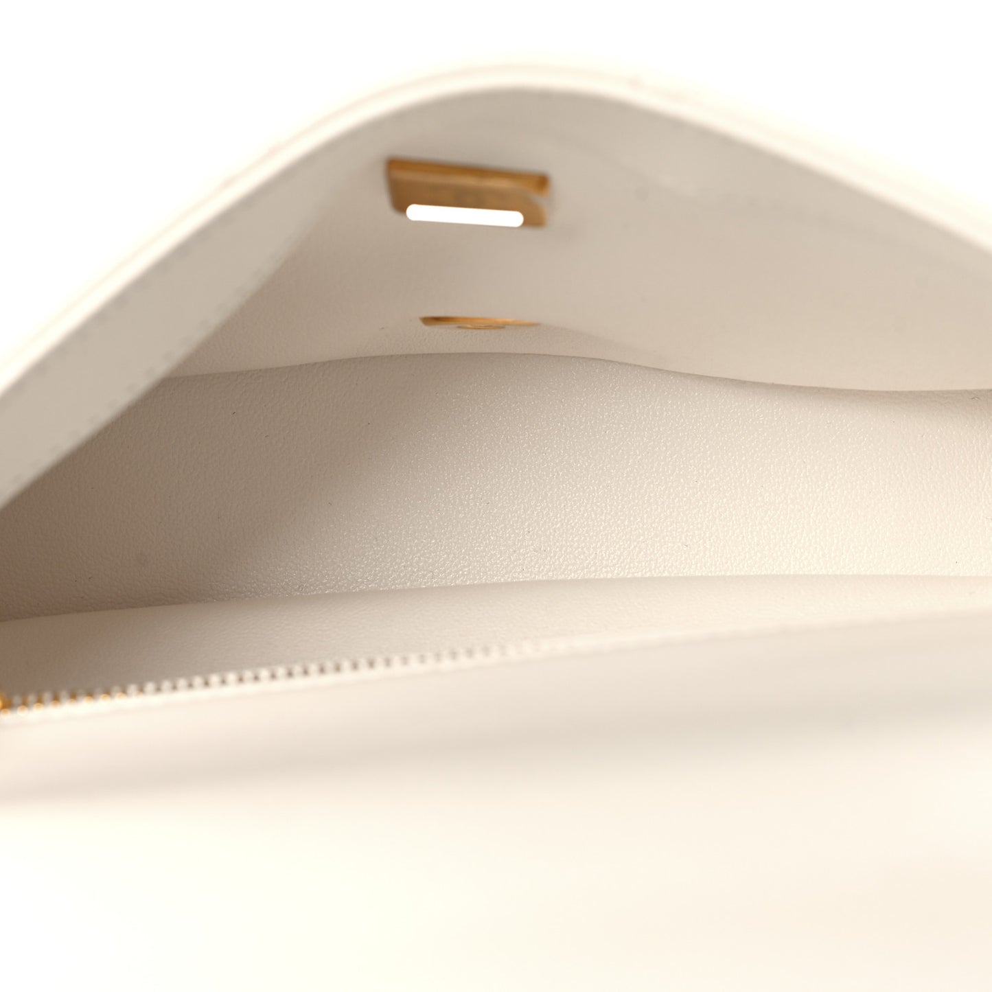 Lambskin Resin Quilted Top Handle Flap White