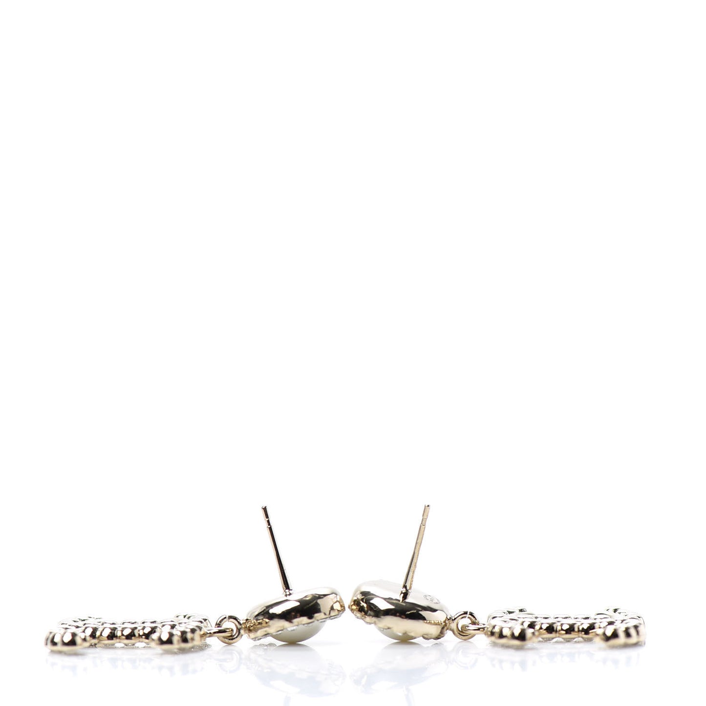 Crystal Pearl Bow-tiful CC Drop Earrings Gold