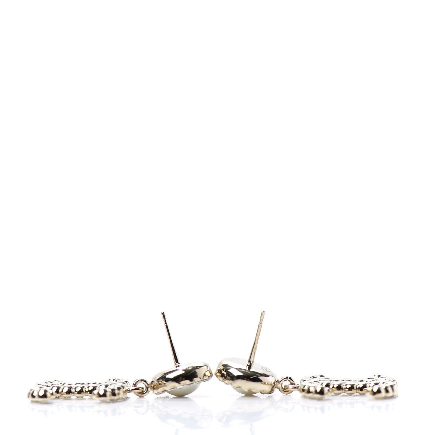 Chanel Crystal Pearl Bow-tiful CC Drop Earrings Gold 3 of 4