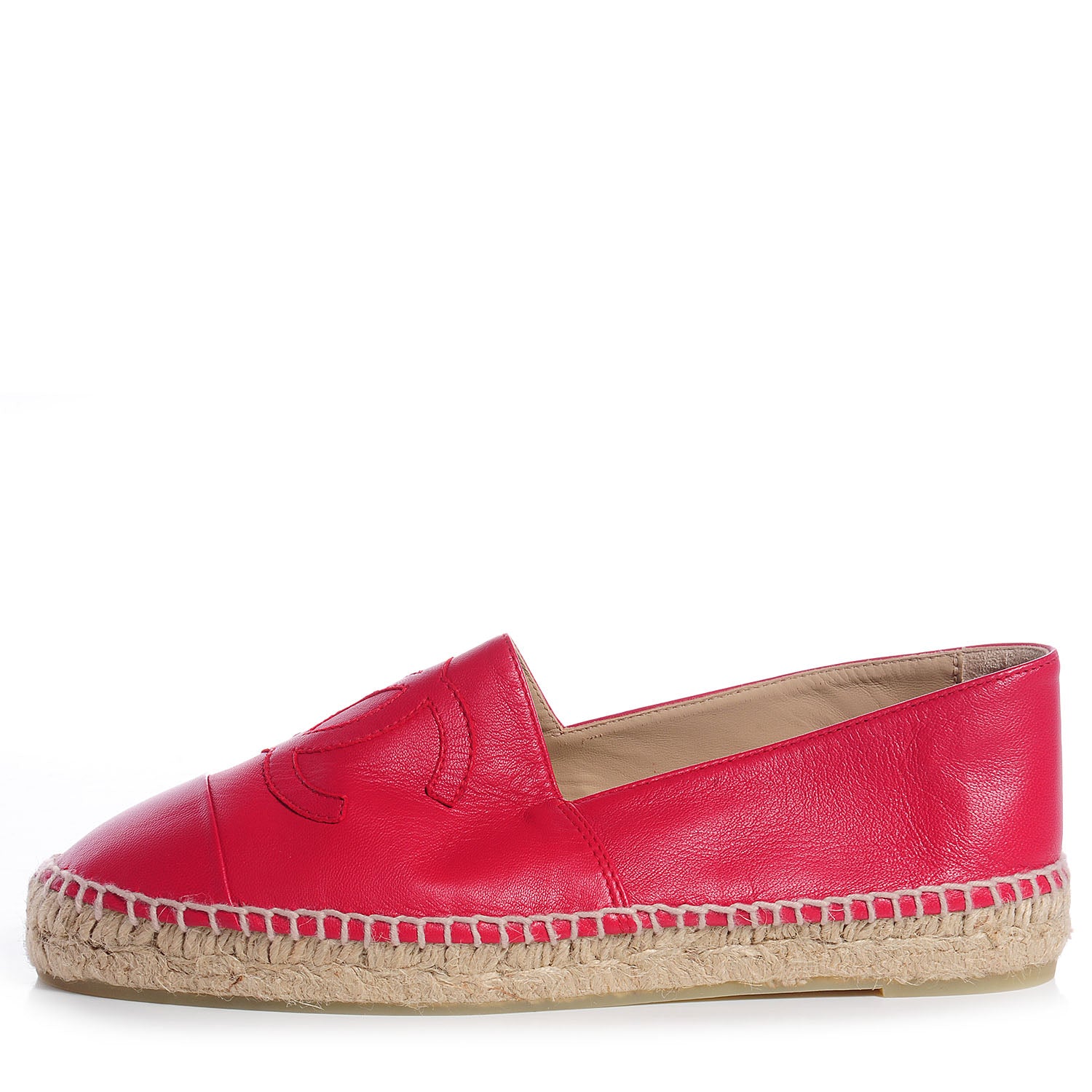 Chanel Lambskin CC Espadrilles 38 Red 1 of 9