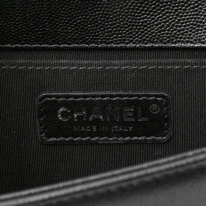Chanel Caviar Chevron Quilted Small Boy Flap Black 6 of 8