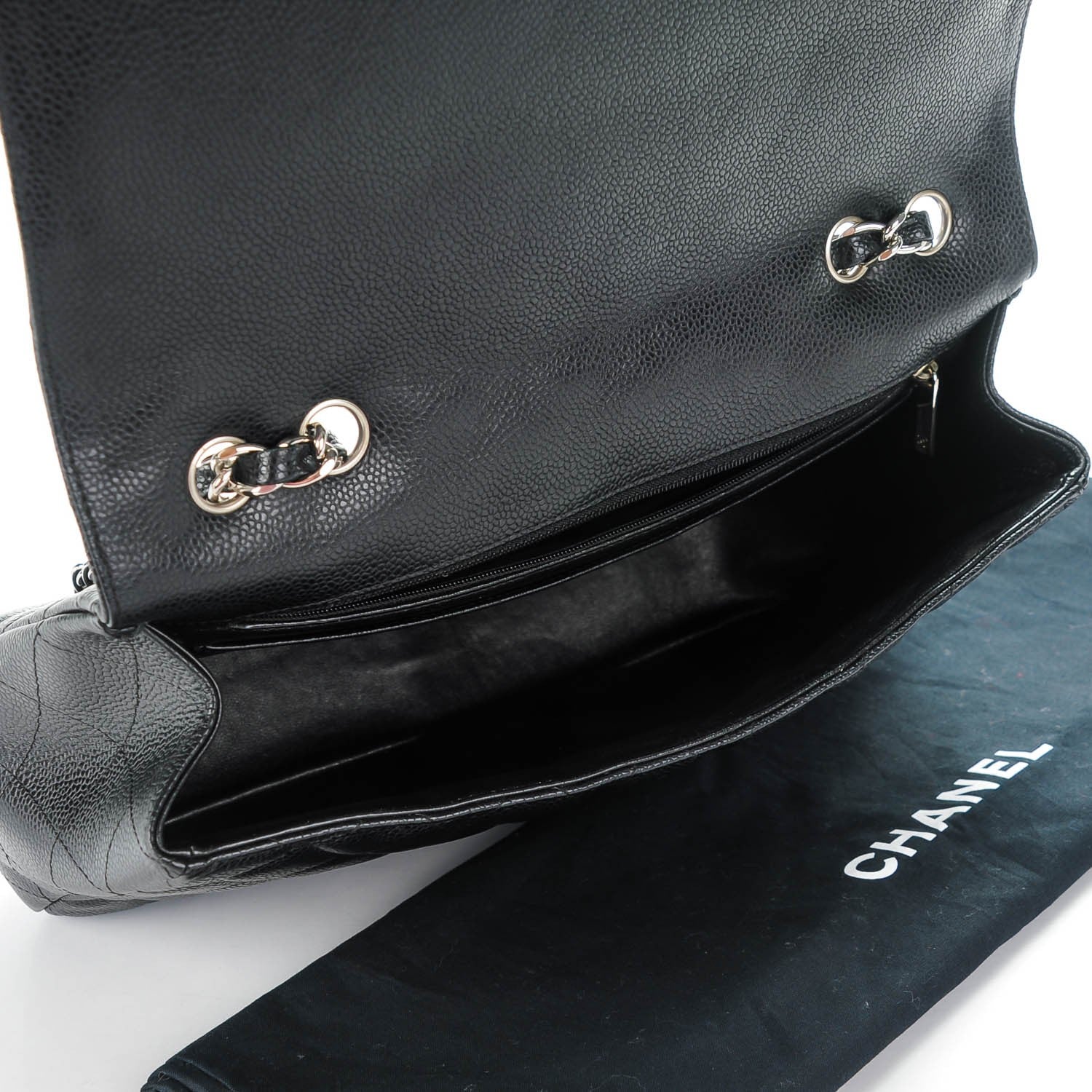 Chanel Caviar Quilted Jumbo Single Flap Black 6 of 8