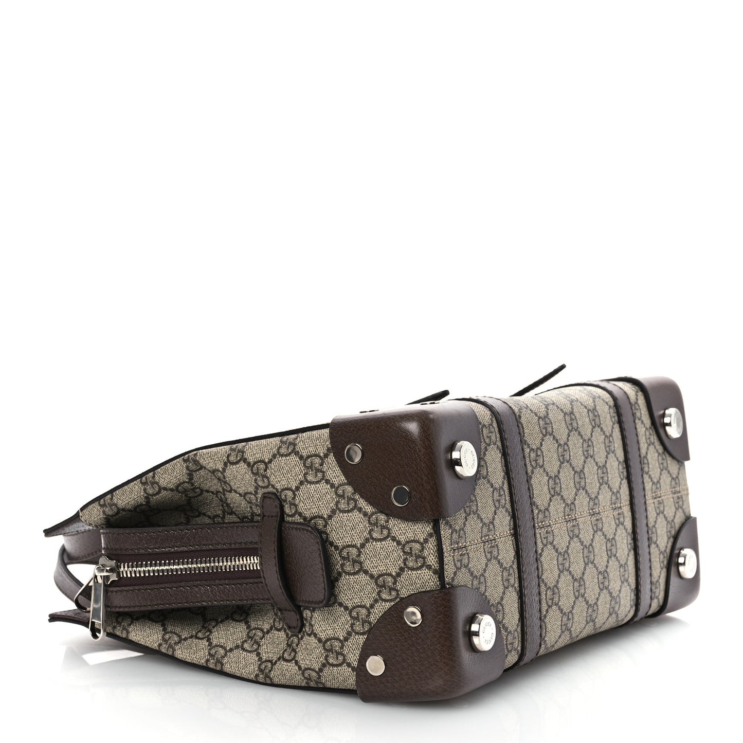 GG Supreme Monogram Textured Dollar Calfskin Small Detail Tote Beige Ebony New Acero