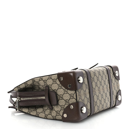 Gucci GG Supreme Monogram Textured Dollar Calfskin Small Detail Tote Beige Ebony New Acero 4 of 15
