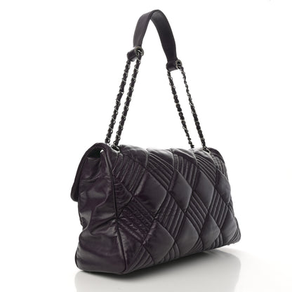 Chanel Lambskin In And Out XL Maxi Flap Dark Purple 3 of 11