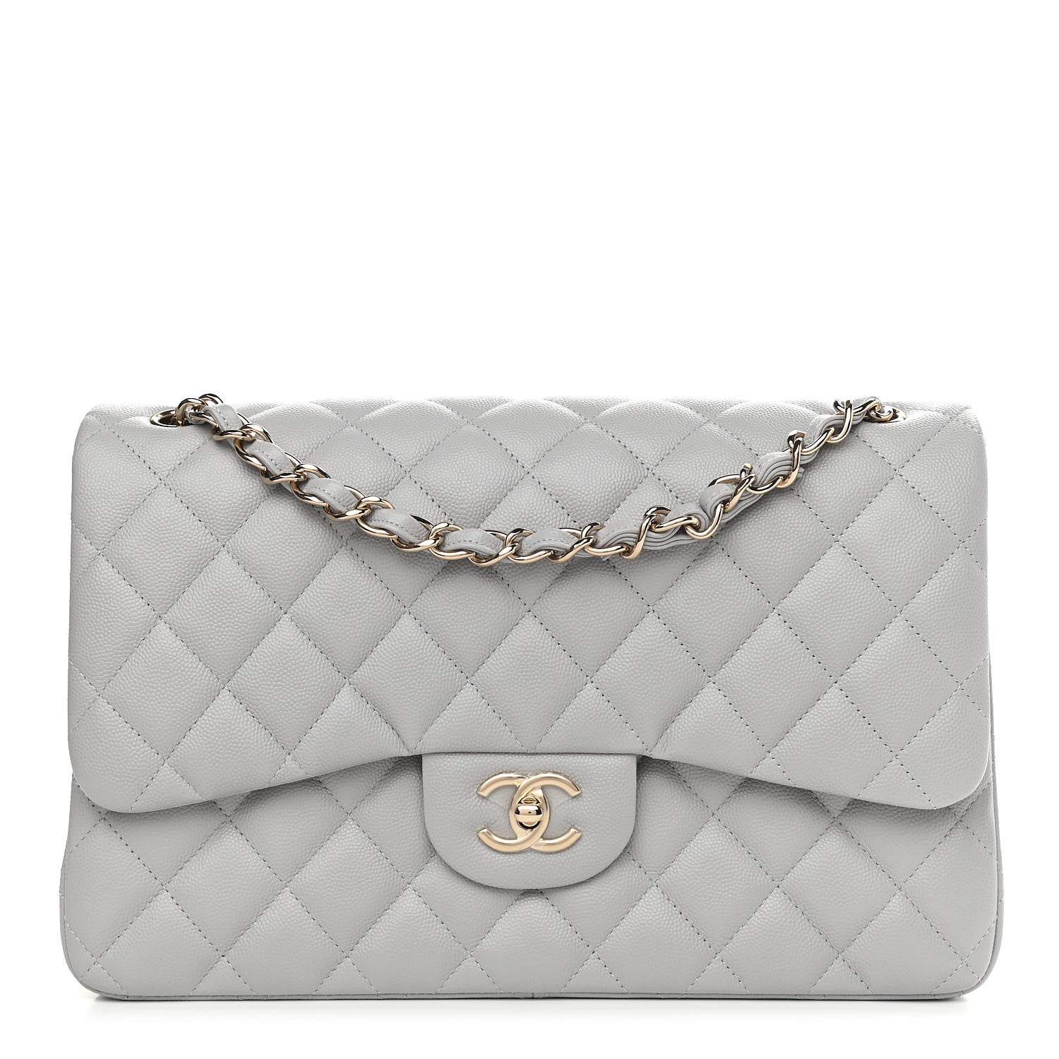 Chanel Caviar Quilted Jumbo Double Flap Grey 1 of 11