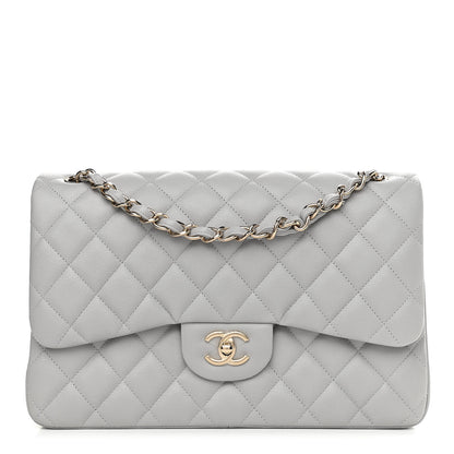 Chanel Caviar Quilted Jumbo Double Flap Grey 1 of 11