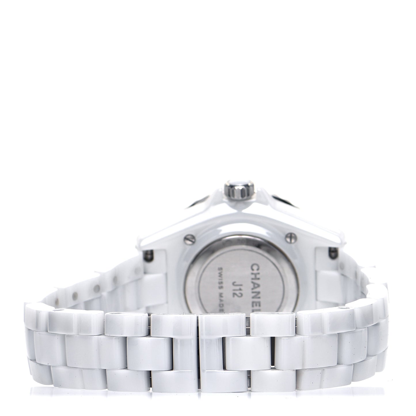 Stainless Steel Ceramic 33mm J12 Phantom Quartz Watch White